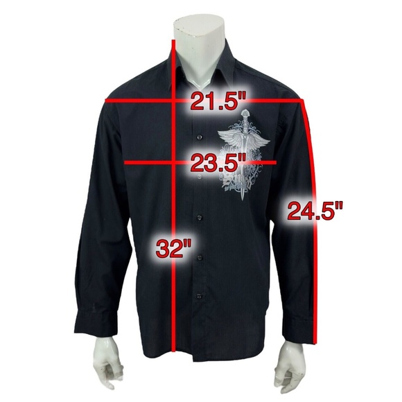 Pronti Collection By Phita Men's Large Black Graphic Shirt "To Put to the Sword" - Picture 2 of 12